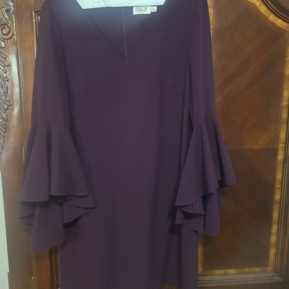 Eliza J Deep Purple Long Sleeve Dress